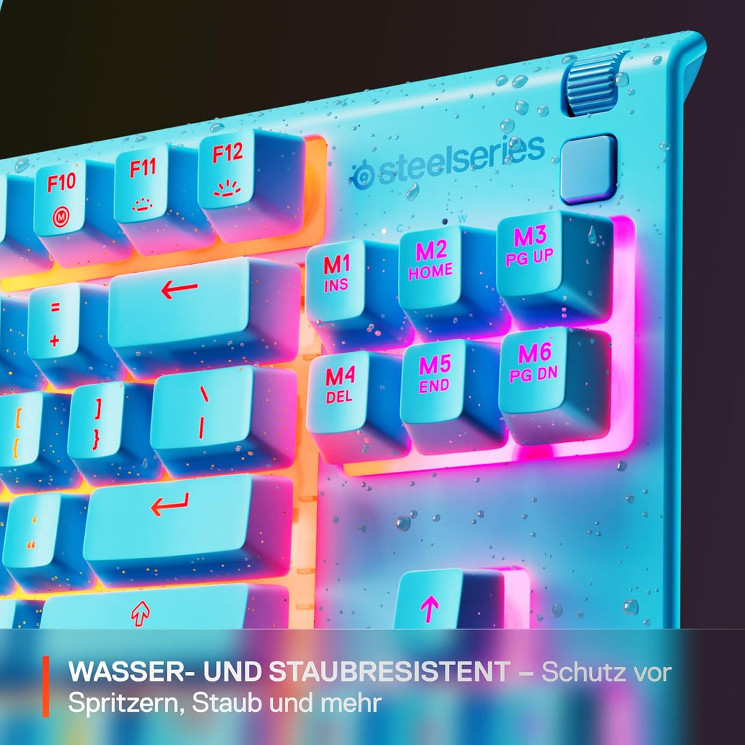 SteelSeries Apex 3 TKL Aqua RGB Gaming-Tastatur – Kompakter Tenkeyless-Formfaktor – 8-Zonen-RGB-Bele