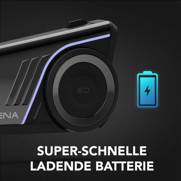 Sena 60S Motorrad-Kommunikationssystem Mesh 3.0, Wave, Bluetooth Intercom, IPX7 wasserdicht, 24 Std.