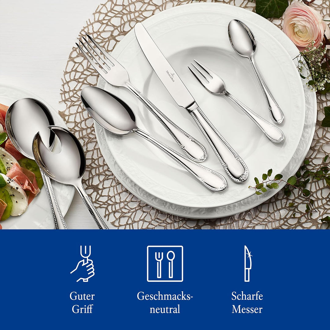 Villeroy & Boch – Mademoiselle Tafelbesteck, Besteckset 68 teilig, spülmaschinenfest, rostfrei, Best
