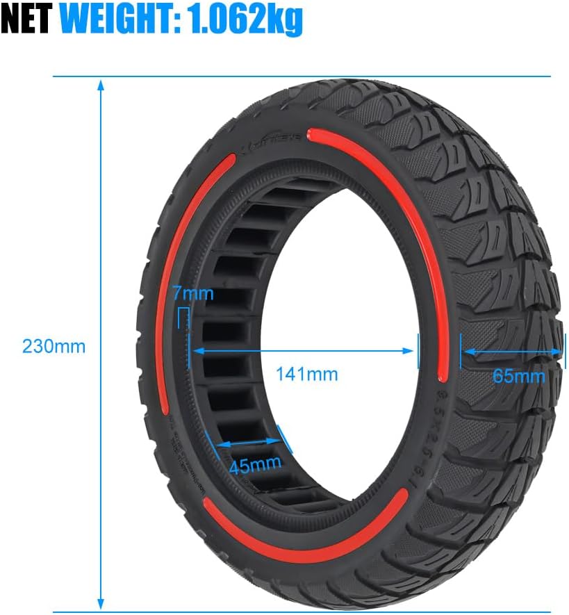 VOLOHAS 9,5x2,5-6,1 Vollgummireifen 9,5 Zoll Solide Reifen für NIU KQi3 Sport/Pro/Max Elektroroller