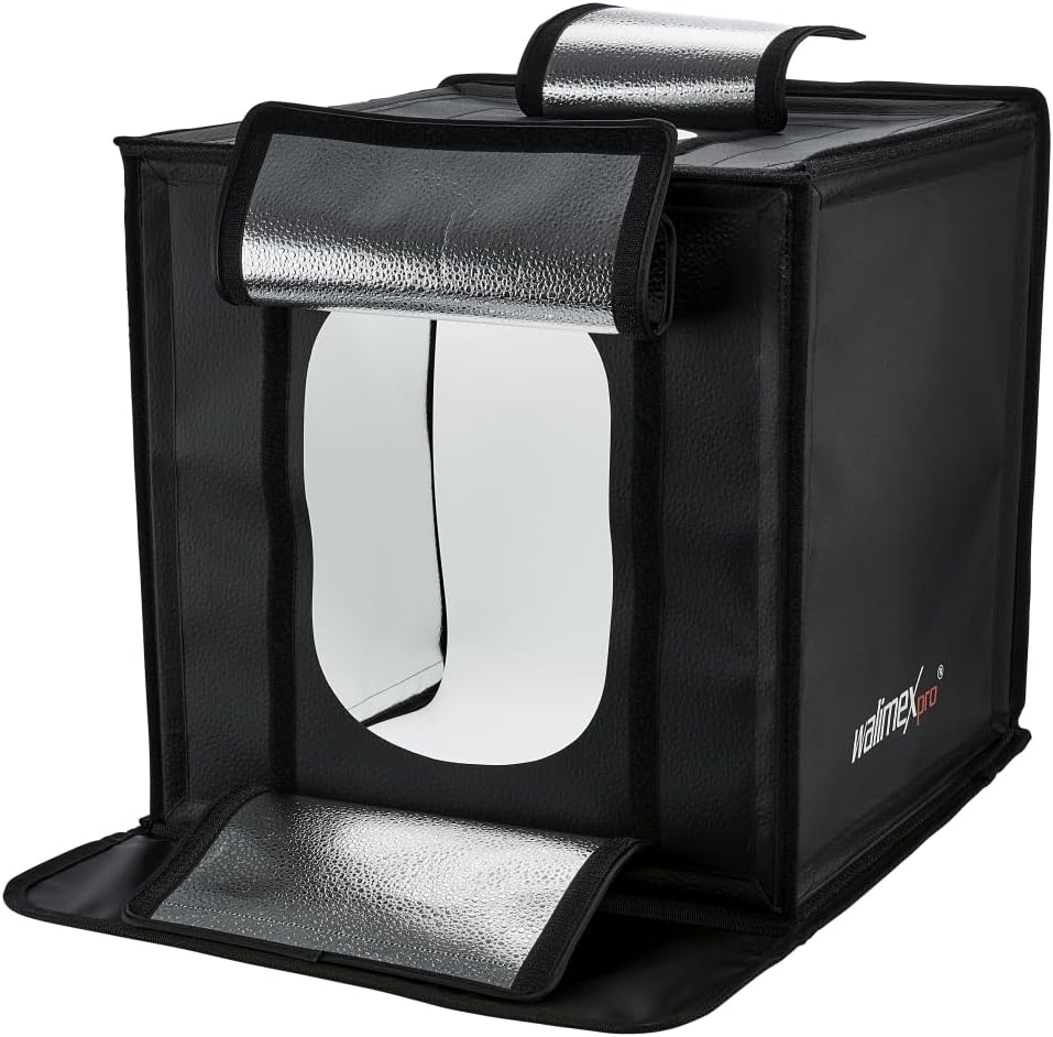 Walimex Pro Aufnahmewürfel, Ready to go (43 x 43 x 43 cm mit LED Beleuchtung, inkl. Hohlkehleneinlag