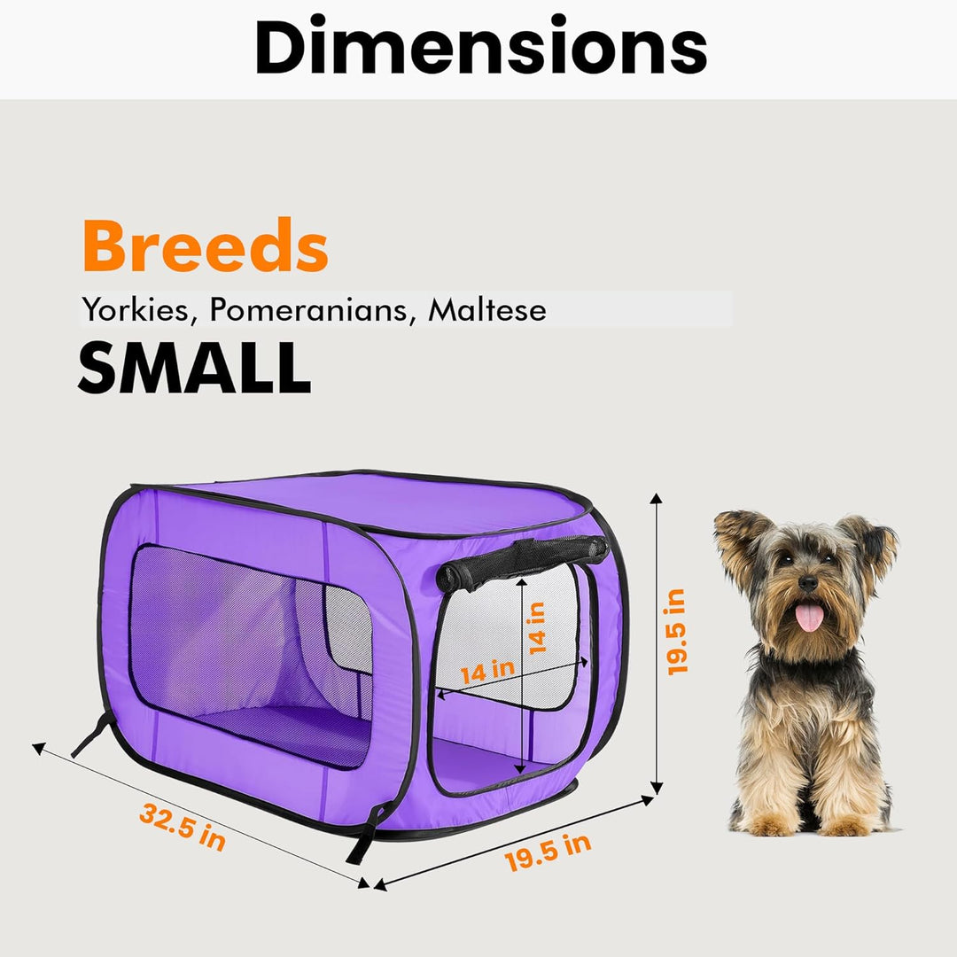 Beatrice Home Fashions SOLPPK00PUR Pop Up Pet Kennel Portable Pet Kennel Cage, Purple violett, viole