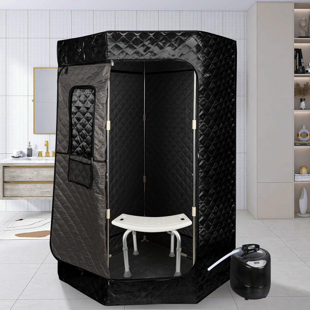Tragbare Dampfsauna 90x90x180 cm mit 3L Dampfgenerator, Mobile Sauna Zelt für Zuhause, Infrarot & Da