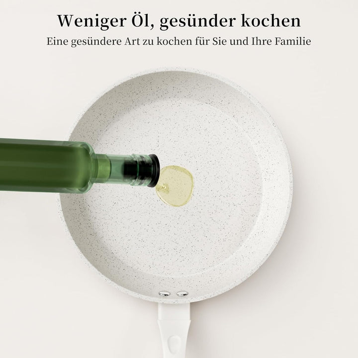Innerwell Antihaft Bratpfanne 24 cm, Pfanne Induktion mit Keramik Antihaftbeschichtung in Profiquali