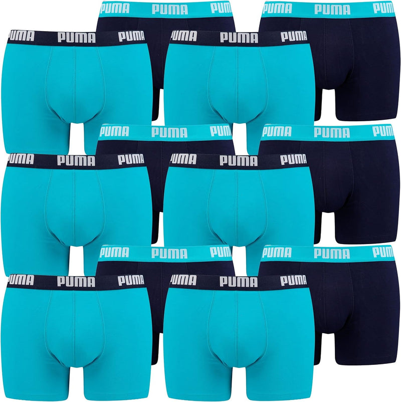 PUMA Herren Basic Boxer Unterwäsche, 796 - Aqua / Blue, XL