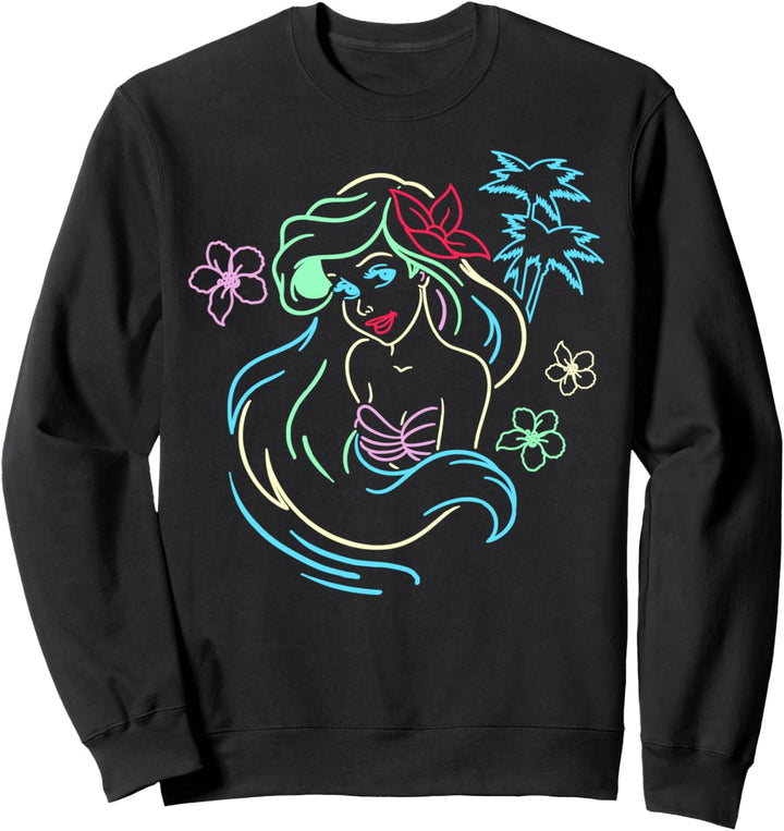 Disney The Little Mermaid Ariel Neon Lights Portrait Sweatshirt