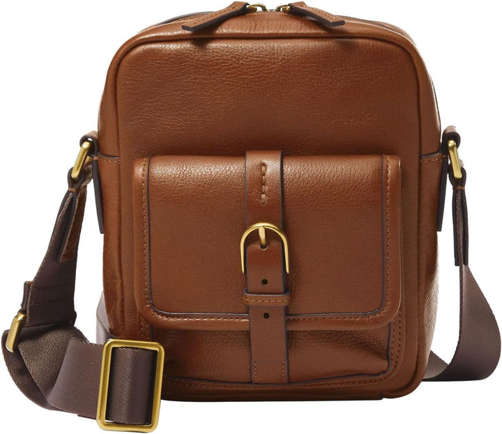 Fossil Herren Camden Umhängetasche, 15.2 L x 6.4 W x 20.3 cm H Brown, Brown