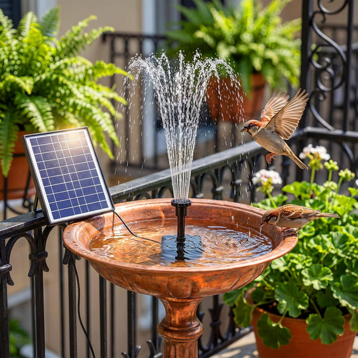 AISITIN Solar Springbrunnenpumpe 6,5 W Panel Backup Solar Wasserpumpe Schwimmender Brunnen 6 Düsen f