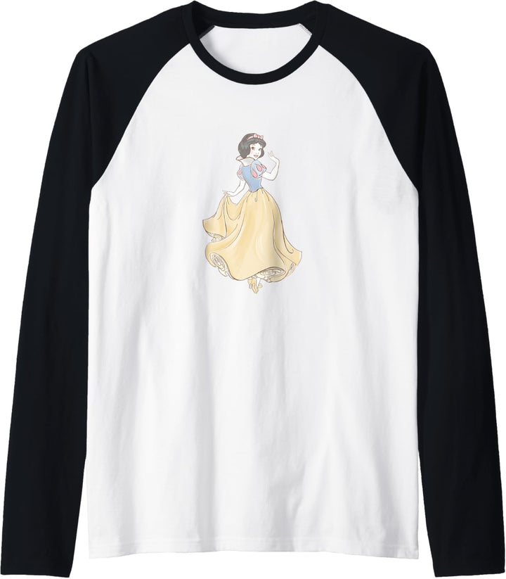 Disney Snow White Watercolor Portrait Raglan