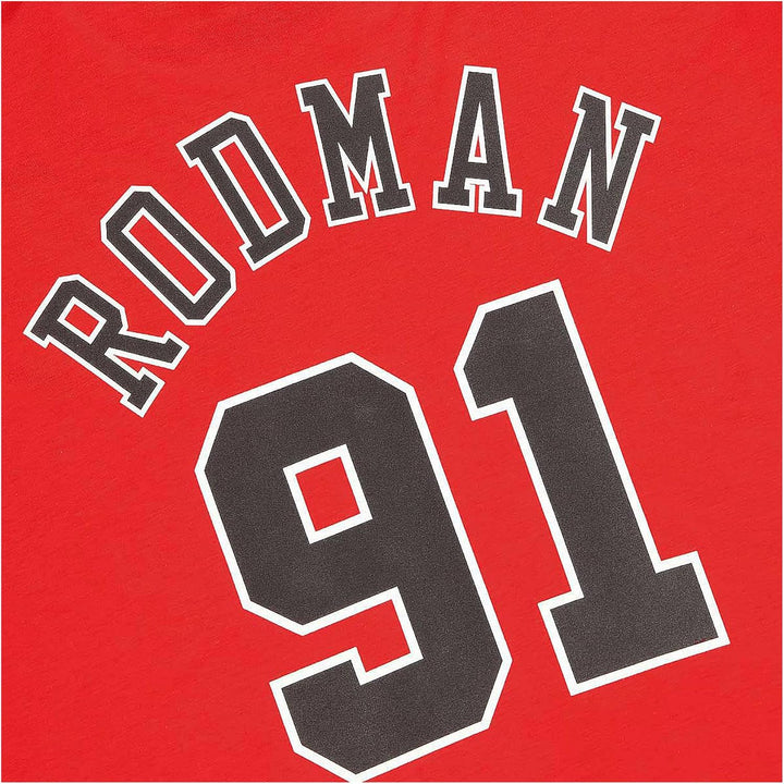 Mitchell &amp; Ness Name &amp; Number T-Shirt (NBA | HWC | NFL) Dennis Rodman - Rot M, Dennis Rodman - Rot M