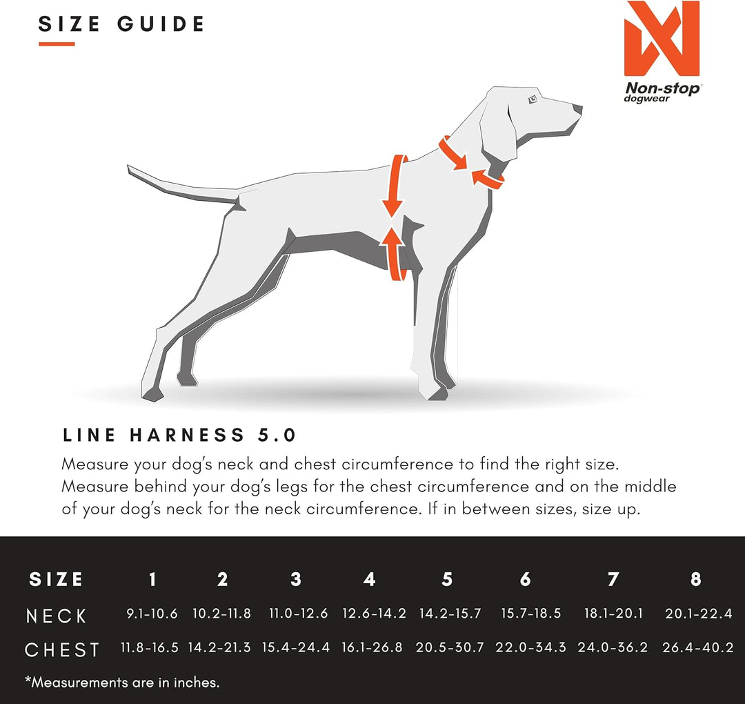 Non-stop dogwear Line Harness 5.0, Gepolstertes Hundegeschirr für kleine, mittlere und grosse Hunde,