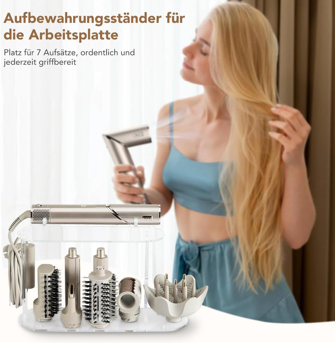 TOSAGE Acryl Organizer für Shark FlexStyle Luftstyler, 7 Fächer für Aufsätze & Diffusor, platzsparen