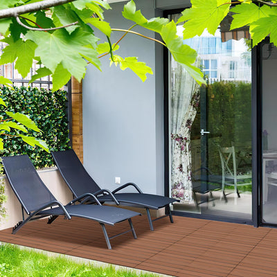 Gimisgu Terrassenfliesen WPC Fliesen, 30x60 cm Holzoptik Klickfliesen Balkonfliesen Klicksystem Terr