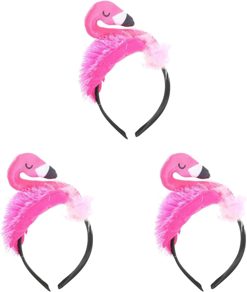 Amosfun 3 Stück Flamingo-Stirnband Flamingo-Kopfschmuck für Hawaii-Karneval Tropisches Party-Haar-Ac