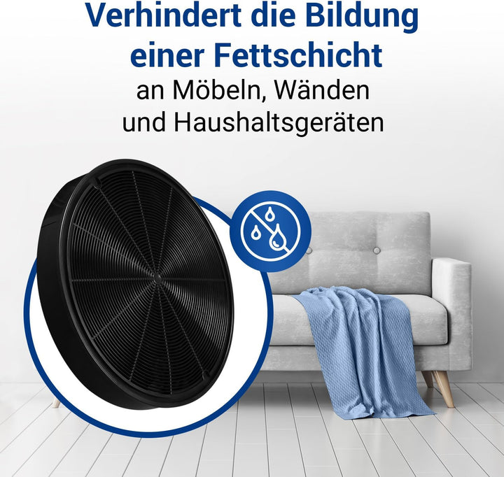VIOKS 4x Filter Rund Aktivkohlefilter Dunstabzugshaube Ersatz für AEG Electrolux 902980046/4 9029793