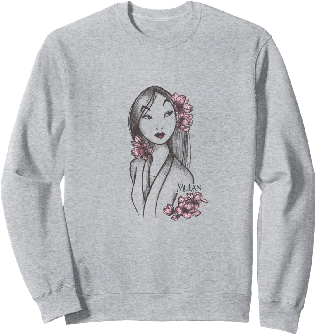 Disney Mulan Floral Sketch Portrait Sweatshirt