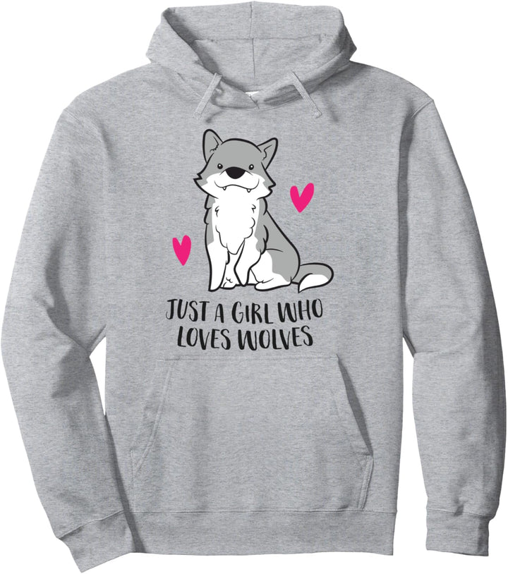 Nur ein Mädchen, das Wölfe liebt Pullover Hoodie