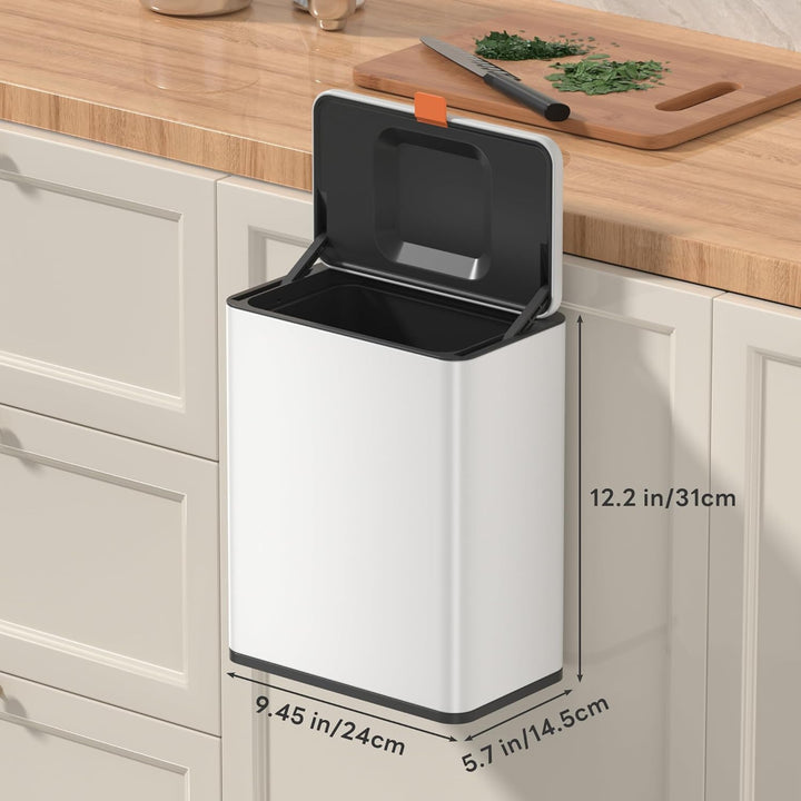 Mbillion Küchenkomposteimer, hängender Mülleimer mit Deckel, 8L/2,1 Gallonen, Edelstahl-Mülleimer fü
