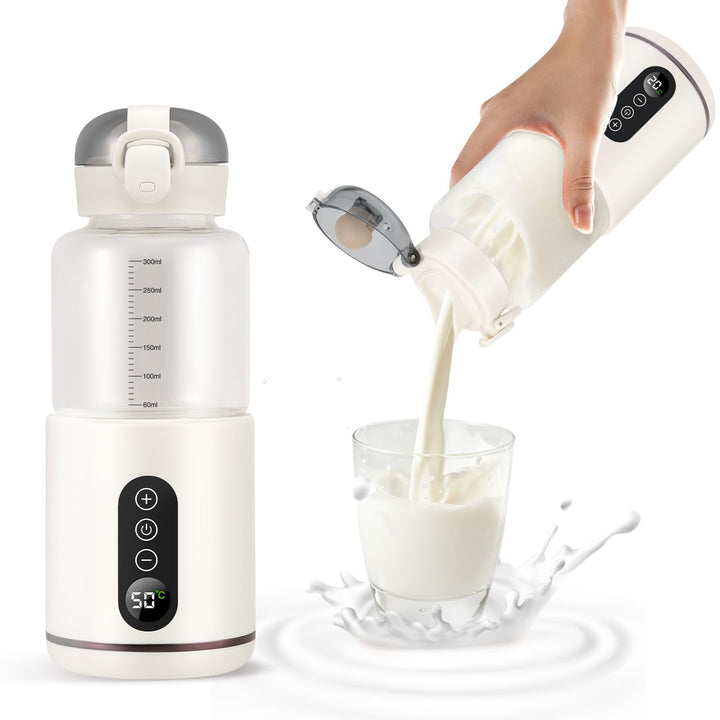 Tragbarer Babyflaschenwärmer 300ML, Auto Baby Flaschenwärmer, Einstellbare Temperatur von 37 °C bis