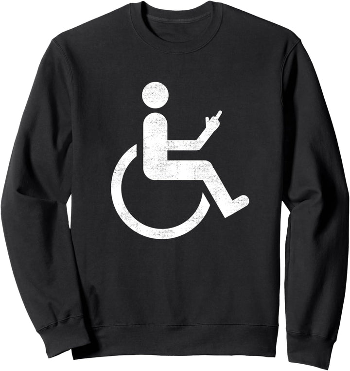 Lustiges Mittelfinger Rollstuhlfahrer Sweatshirt