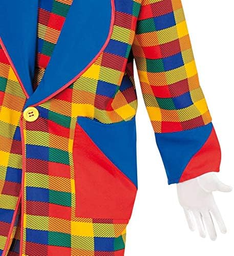 KarnevalsTeufel Herren-/Damenkostüm "Clown Pebbi" Mantel, bunt blau gelb rot kariert, Karneval, Fasc