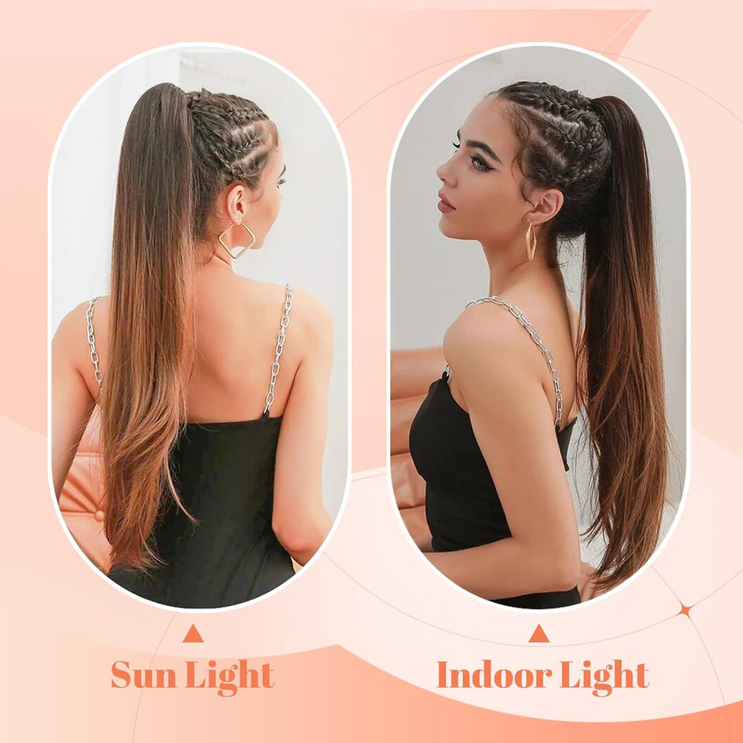 Benehair Ponytail Extension Echthaar, 100% Echthaar Zopf Extensions Echthaar, Wrap Around Ponytail f