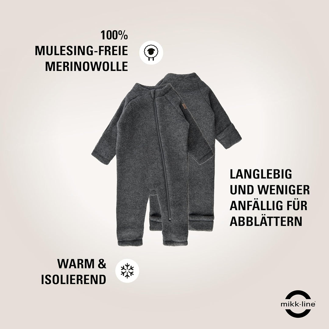 Mikk-line WALKOVERALL | Wollwalk Overall Baby | Baby Schlafanzug Aus Wolle Für Baby Und Kleinkind |