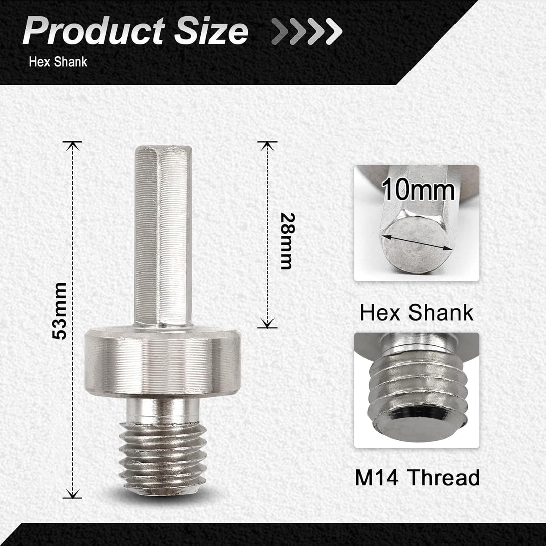 FOCSTOL Adapter für Diamant Fliesenbohrer - 2 Stück M14 Gewinde auf 10mm Sechskantschaft Adapter für