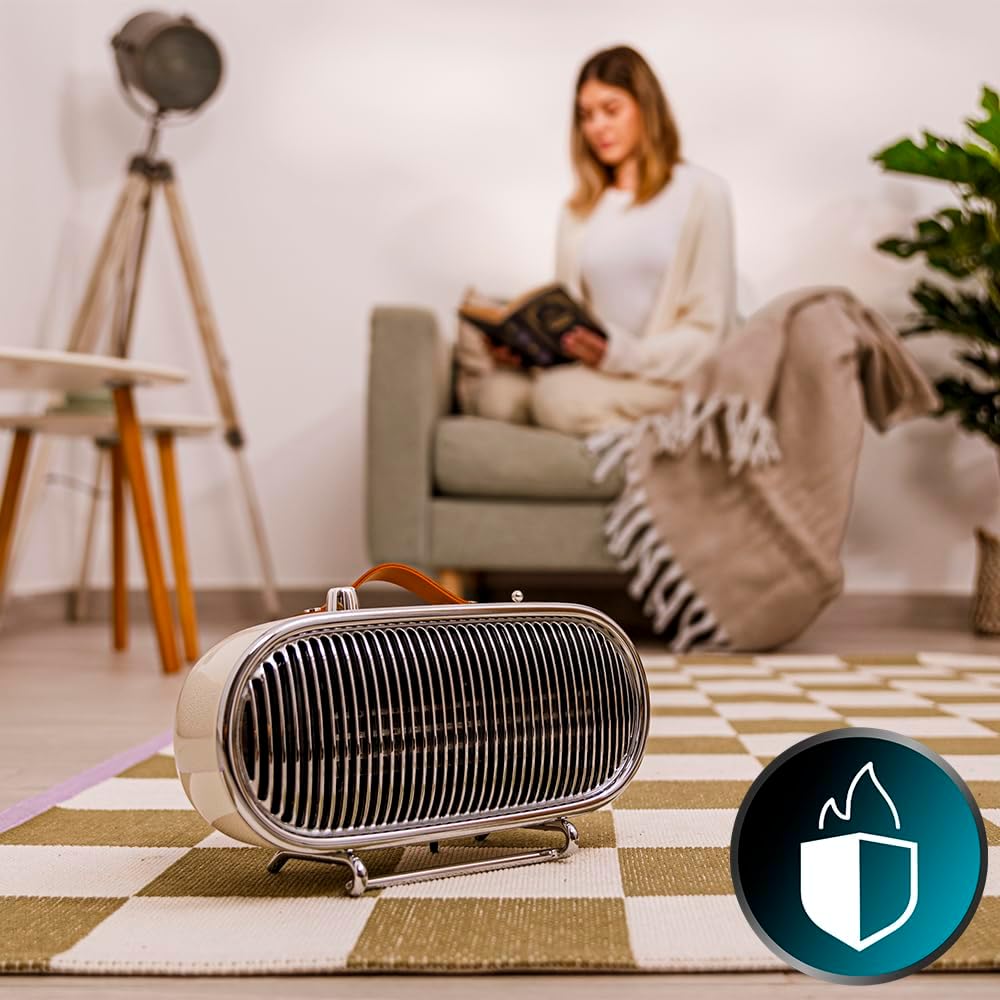 Cecotec Keramik-Heizlüfter für den Tisch mit niedrigem Verbrauch – ReadyWarm 1500 Ceramic Retro. 150