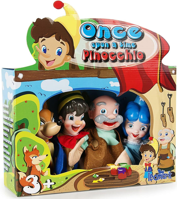 Leomark Grosse Handpuppen Set für Kinder - Pinocchio - Bunte Puppen zum Spielen im Theater, Performa