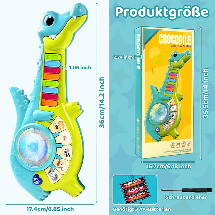 Musikalisches Spielzeug für Baby ab 1 Jahr Lernspielzeug Gitarre mit Tiergeräuschen, Musik Spielzeug