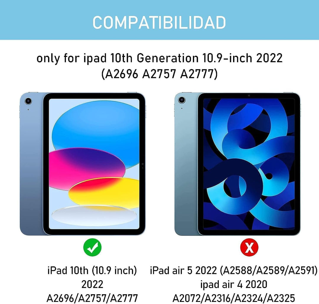 Hülle mit Tastatur für IPad 11/10 Generation (2025/2022, 11/10.9 Zoll) -Abnehmbare Magnetische Schut