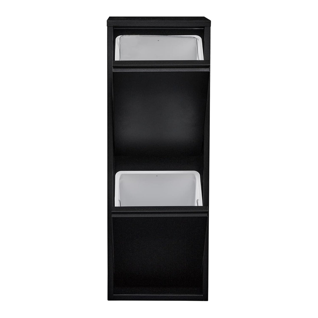 [en.casa] Mülltrennsystem Sollentuna Mülleimer 2 Fächer Küche 2 x 14 L Abfalleimer Müllschrank schma