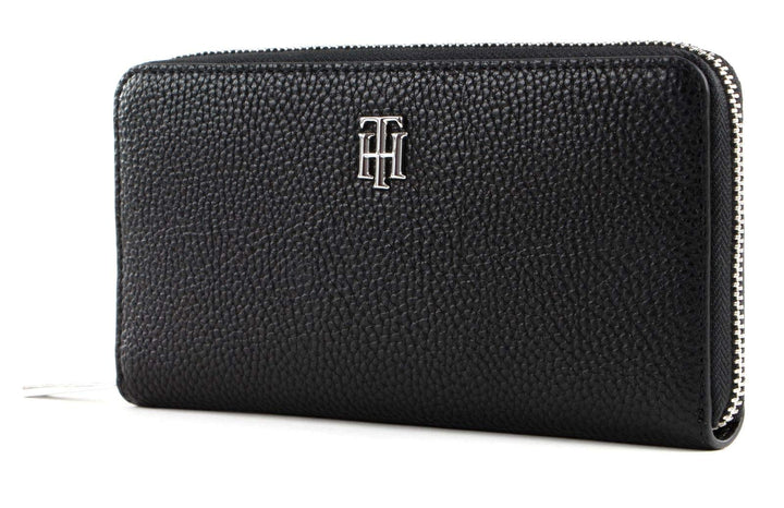 Tommy Hilfiger Damen Th Essence Lrg Za Kleine Lederwaren Schwarz, Schwarz