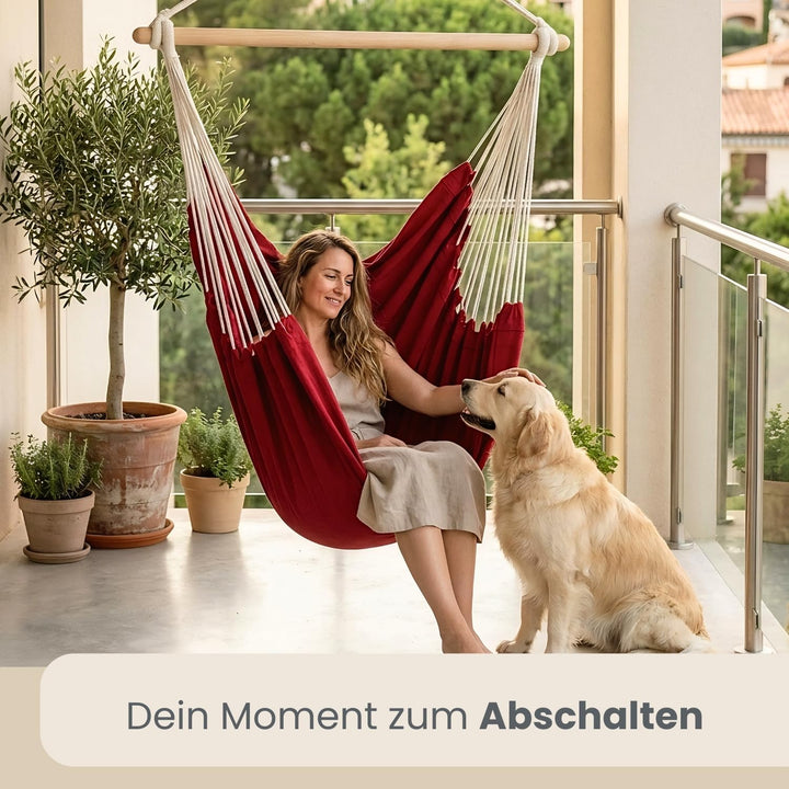 AMANKA XXL Hängesessel 185x130cm für Garten, Balkon & Terrasse - Schwebesessel Belastbar bis 150kg -