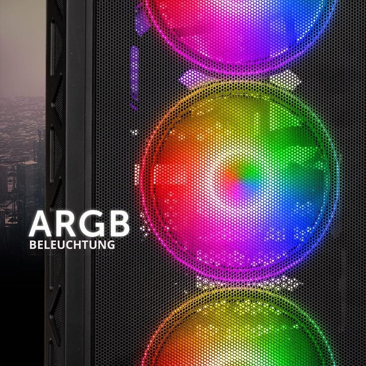 Kolink Citadel Mesh ARGB Midi-Tower PC Gehäuse E ATX Gehäuse RGB PC-Gehäuse, Tempered Glass Computer