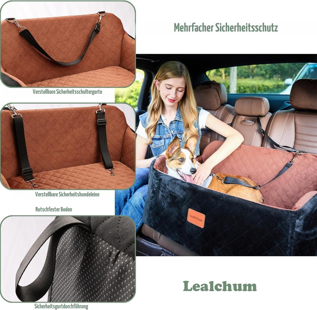 Haustier-Autositz für grosse Hunde, weicher Stoff, Haustier-Reisebett-Füllung, Memory-Schaum, Zwei S