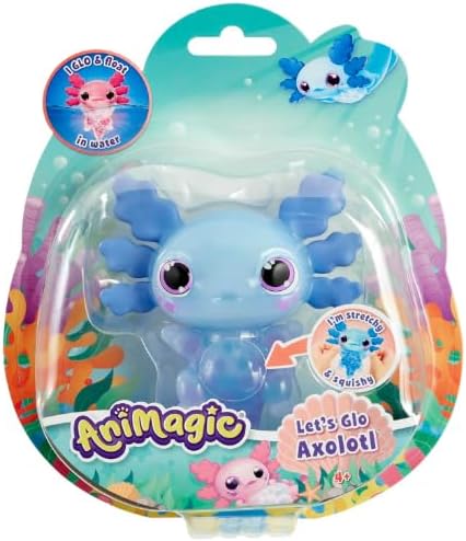 Animagic - Set 1 Rosa Axolotl + 1 Blauer Axolotl - Elektronisches & Leuchtendes Haustier - für Kinde