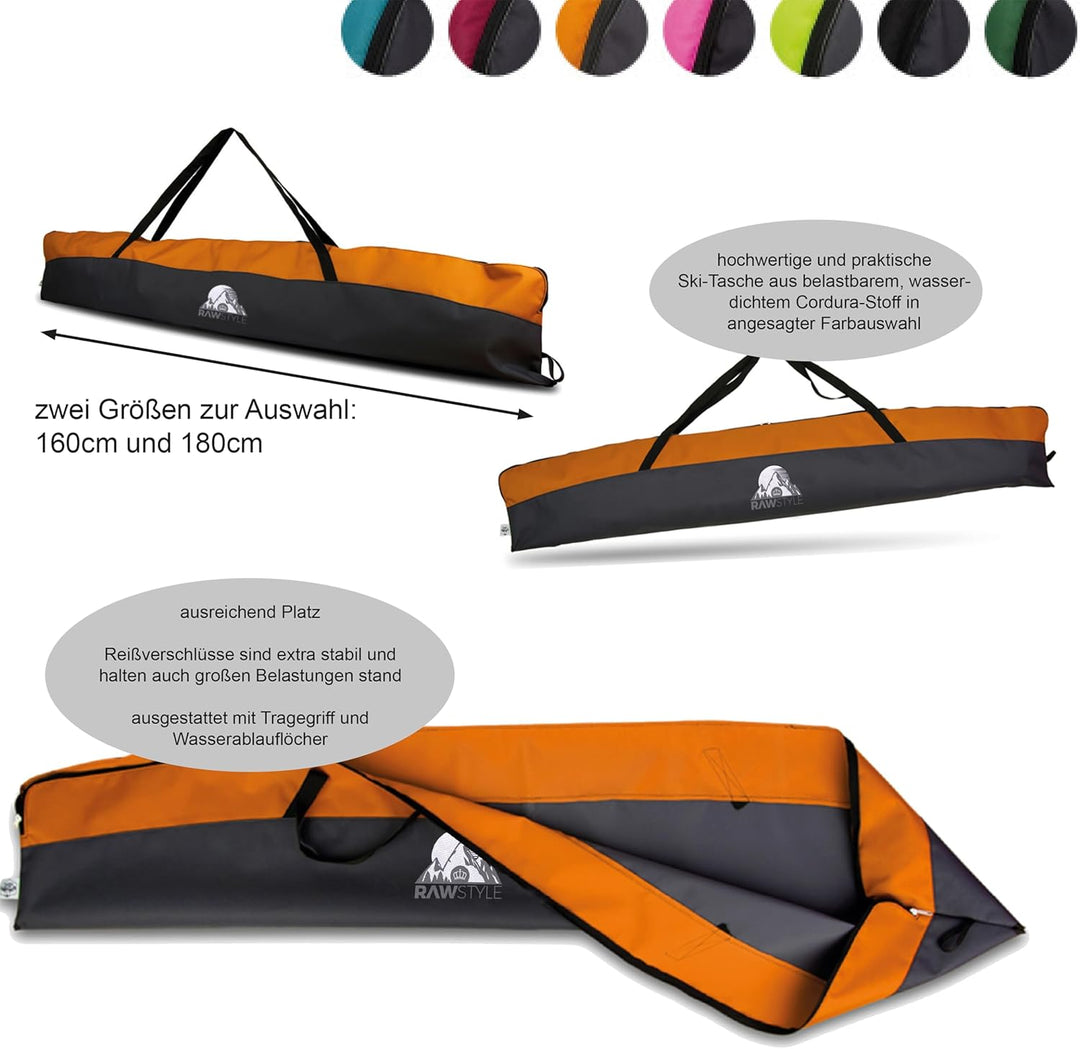 Rawstyle Skitasche Ski-Schuh-Tasche Set SKI-Tasche 160cm oder 180cm wasserdicht Ski Bag Ski Cover Wi