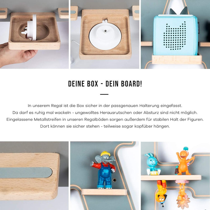 BOARTI das Original Kinder Regal Fussball in Weiss - geeignet für die Toniebox und ca. 35 Tonies - z