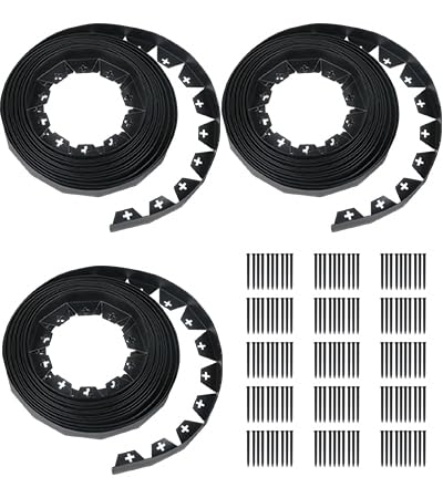 Flexible Rasenkante aus Kunststoff, 30 m (3 x 10 m), 4 cm hohe Landschaftskante, einfache Installati