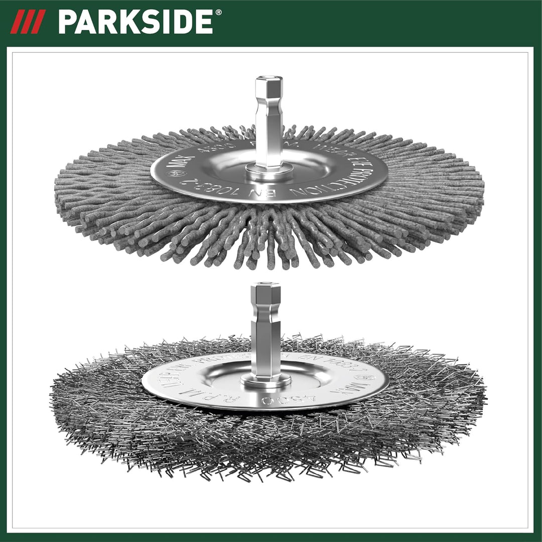 Parkside Metallbürste und Nylonbürste für Fugenbürste |Ersatzbürsten-Set zur Entfernung von Flechten