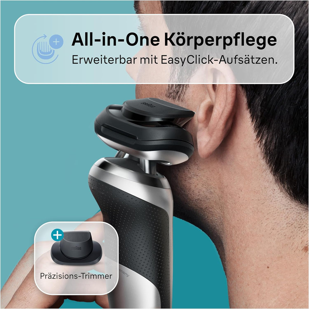 Braun Series 7 Rasierer Herren mit EasyClick Aufsatz, Elektrorasierer &amp; Präzisionstrimmer, 360° Flex