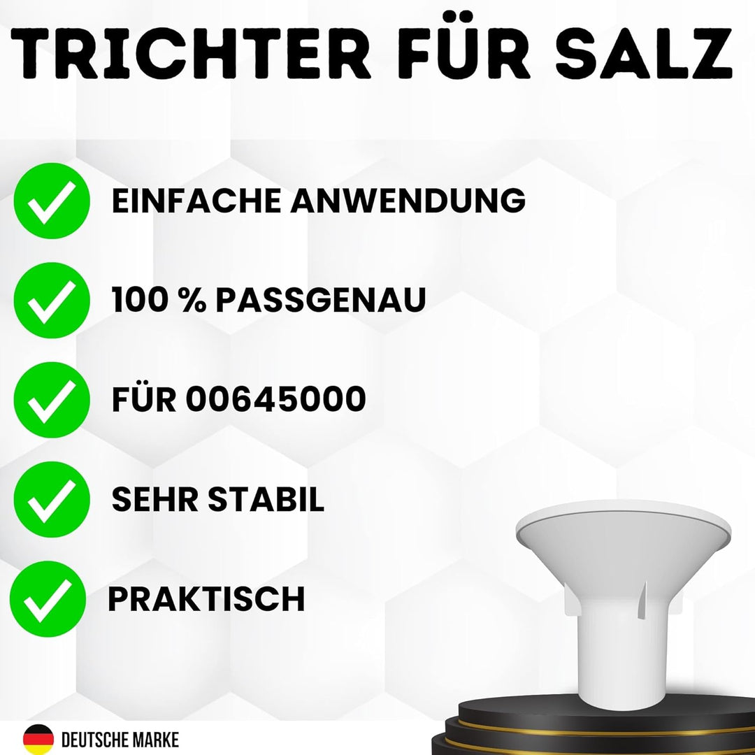 Trichter passend für Bosch 00645000 Siemens 645000 Neff Constructa Geschirrspüler Salz Salzeinfülltr