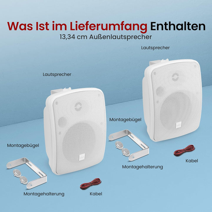 Pyle Lautsprecher Wandhalterung, Musikbox Bluetooth Gross 600 Watt, wasserdichte Box Outdoor & Indoo