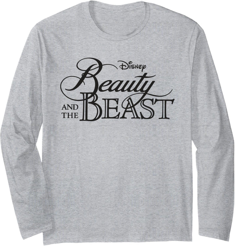 Disney Beauty and The Beast 90s Movie Logo Langarmshirt