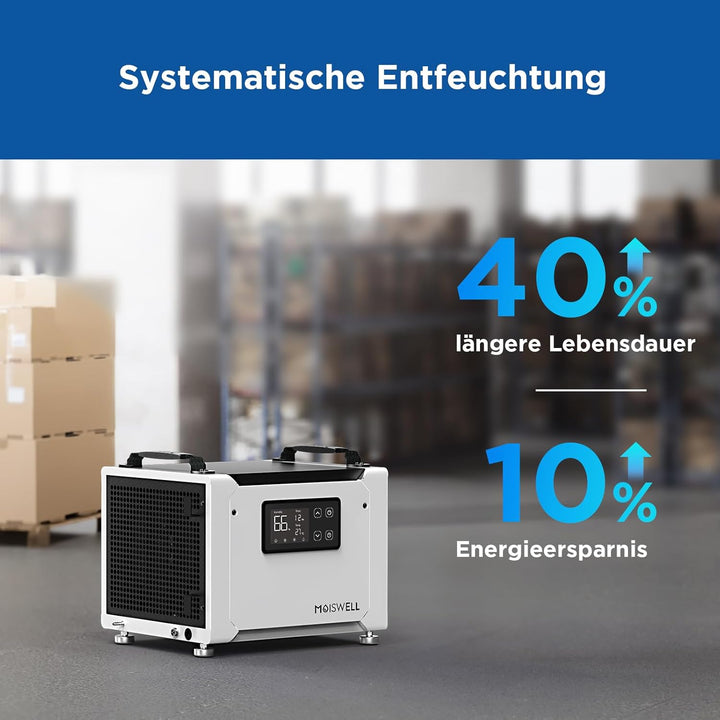 Luftentfeuchter mit Pumpe 35L/Tag – Effektiv gegen feuchte Räume &amp; Schimmel, für Keller, Kriechkelle