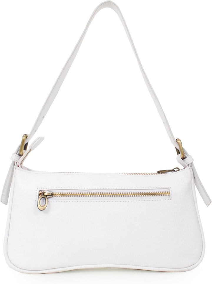 Catwalk Collection Handbags - Klein Damen Schultertasche - Henkeltasche - Leder mit Krokodilprägung