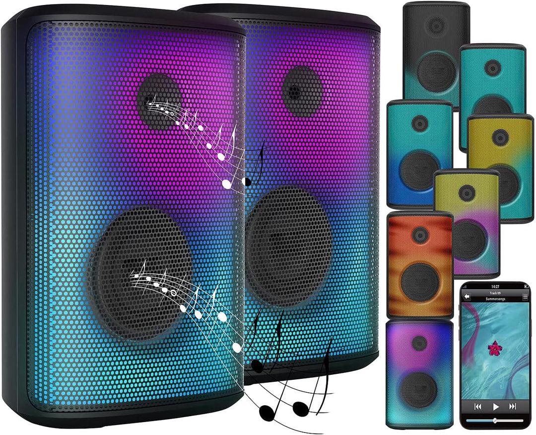 auvisio Musikbox: 2er-Set Mobile Outdoor-PA-Partyanlagen & -Bluetooth-Boomboxen, 200 W (Party Anlage