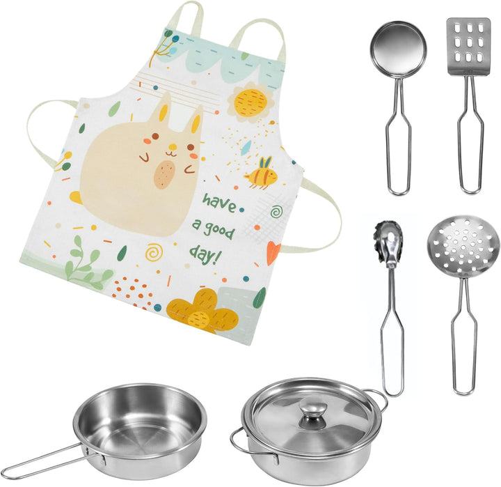 Mamabrum Kinderküche Holz, Weisse Spielzeug Küche Set mit Mikrowelle, Backofen, Spülbecken, Töpfe, P